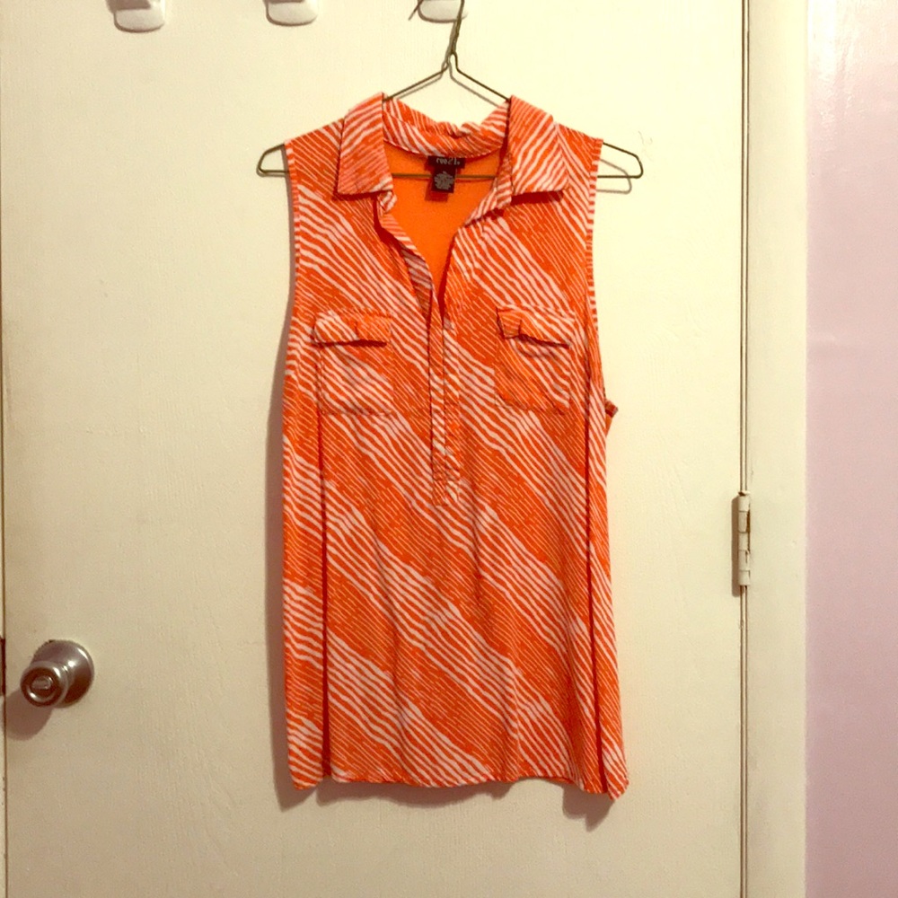 Short Sleeved Orange Blouse